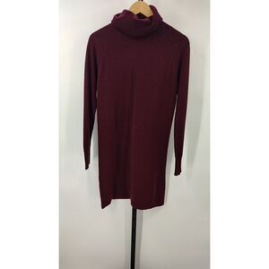 Quince Women Mongolian Cashmere Turtleneck Sweater Dress Burgundy M